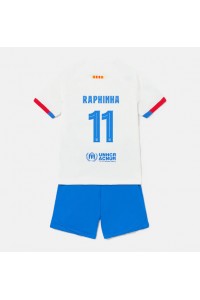 Fotbalové Dres Barcelona Raphinha Belloli #11 Dětské Venkovní Oblečení 2023-24 Krátký Rukáv (+ trenýrky)